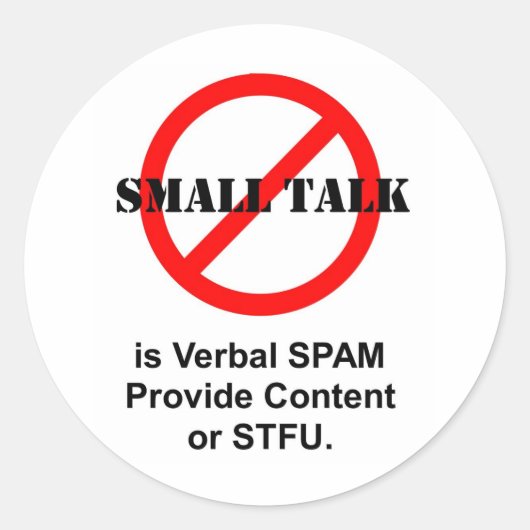 De kleine Bespreking is Verbal SPAM Ronde Sticker (Voorkant)