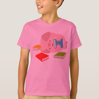 De kleine boekenlover (Cartoon Varken) Kinder T-sh T-shirt