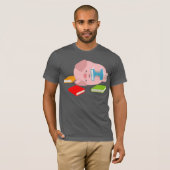 De kleine boekenlover (Cute Cartoon Pig.) T-Shirt (Voorkant volledig)