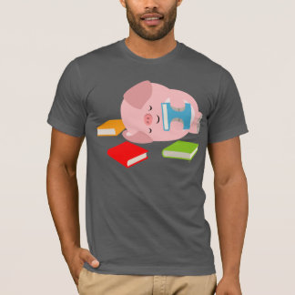 De kleine boekenlover (Cute Cartoon Pig.) T-Shirt