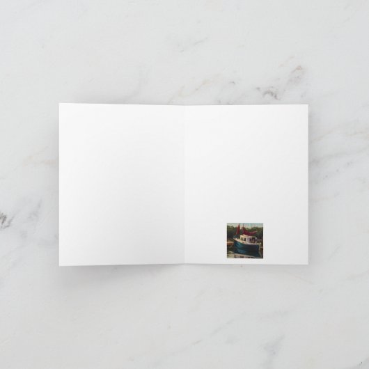 De kleine boot feestdagen kaart (Binnen)