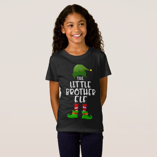 De kleine broeder Elf kerstfeest Pajama T-shirt (Voorkant volledig)