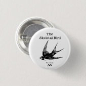 De kleine Button van het skeletvogel (Voorkant /achterkant)