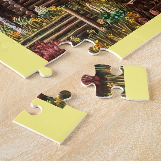 De kleine Cabine in de Bossen Puzzle Legpuzzel (Zijkant)