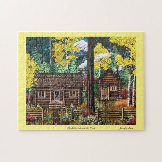 De kleine Cabine in de Bossen Puzzle Legpuzzel (Horizontaal)