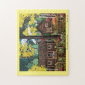 De kleine Cabine in de Bossen Puzzle Legpuzzel (Verticaal)