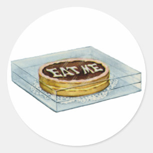 De kleine Cake zei me te eten, dus Alice deed het. Ronde Sticker