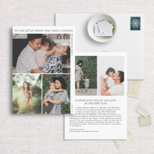 De kleine dingen modern minimalistisch nieuwjaar feestdagenkaart