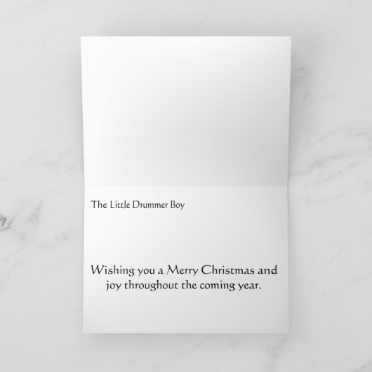 De kleine drummer jongen feestdagen kaart (Binnen)