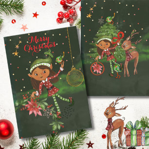 De kleine Elf stuurt je een wens voor een Kerstmis Feestdagen Kaart