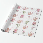 De kleine fee en theepot verjaardag cadeaupapier (Uitgerold)