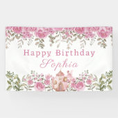 De kleine fee en theepot verjaardag spandoek (Horizontaal)