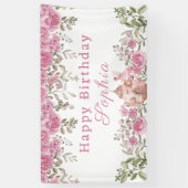 De kleine fee en theepot verjaardag spandoek (Verticaal)