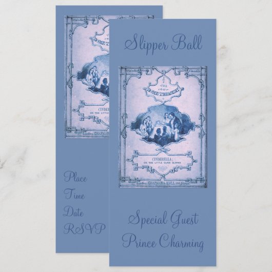 De kleine Glass Slipper 2 Uitnodiging (Voorkant / Achterkant)