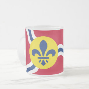 De kleine glazen mok, de vlag van St. Louis Matglas Koffiemok