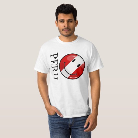 De kleine glimlachende Peruaanse vlag T-shirt (Voorkant volledig)
