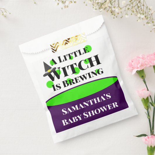 De kleine heks breekt het Halloween Baby shower Bedankzakje (Gezegeld)