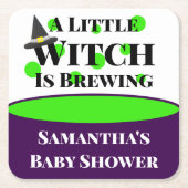 De kleine heks breekt het Halloween Baby shower Kartonnen Onderzetters (Voorkant)