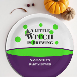 De kleine heks breekt het Halloween Baby shower Papieren Bordje