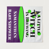 De kleine heks breekt het Halloween Baby shower Wandkleed (Voorkant (horizontaal))