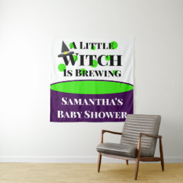 De kleine heks breekt het Halloween Baby shower Wandkleed