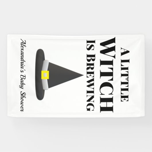 De kleine heks is de zwangerschap van de halloween spandoek (Horizontaal)