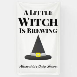 De kleine heks is de zwangerschap van de halloween spandoek