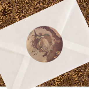 De kleine heks ronde sticker