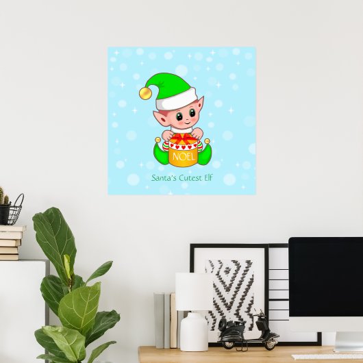 De kleine helper van de kerstkerstman poster (Thuiskantoor)