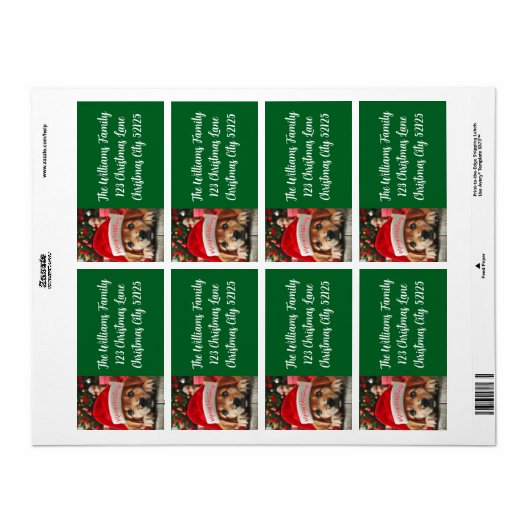 De kleine helper van de Kerstman Etiket (Full Sheet)