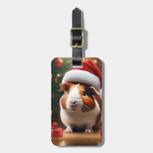 De kleine helper van de Kerstman: het kerstcavia Bagagelabel (Voorkant verticaal)