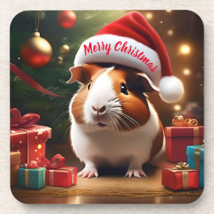 De kleine helper van de Kerstman: het kerstcavia Bier Onderzetter