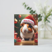 De kleine helper van de Kerstman: het kerstcavia Briefkaart (Staand voorkant)