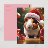 De kleine helper van de Kerstman: het kerstcavia Briefkaart (Voorkant / Achterkant)