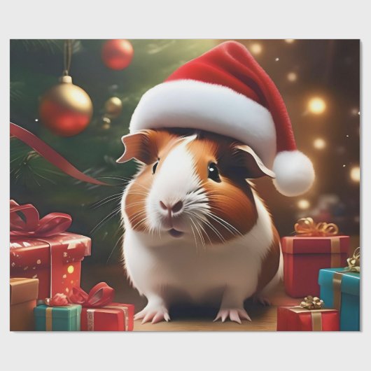De kleine helper van de Kerstman: het kerstcavia Cadeaupapier (Vlak)