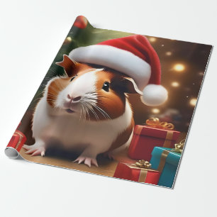 De kleine helper van de Kerstman: het kerstcavia Cadeaupapier