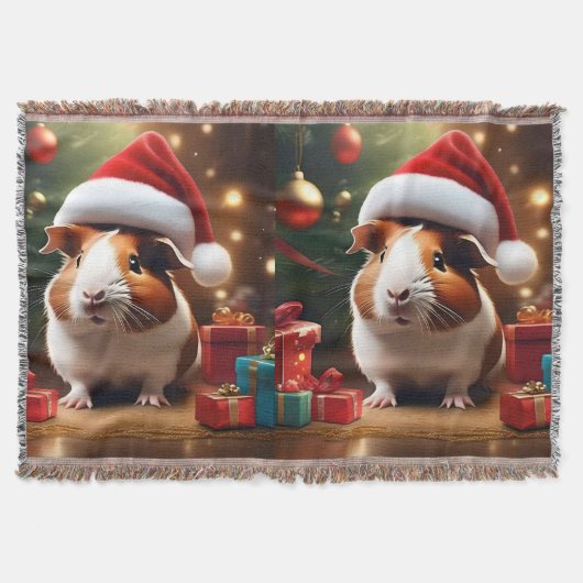 De kleine helper van de Kerstman: het kerstcavia Deken (Voorkant)