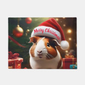 De kleine helper van de Kerstman: het kerstcavia Deurmat (Voorkant)