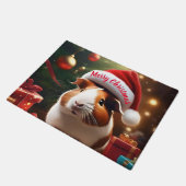 De kleine helper van de Kerstman: het kerstcavia Deurmat (Schuin)
