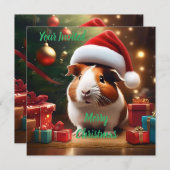 De kleine helper van de Kerstman: het kerstcavia Kaart (Voorkant / Achterkant)