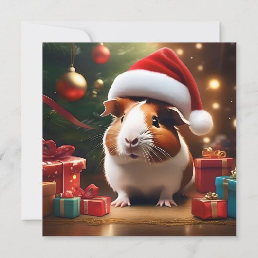 De kleine helper van de Kerstman: het kerstcavia Kaart (Achterkant)
