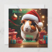 De kleine helper van de Kerstman: het kerstcavia Kaart (Voorkant)