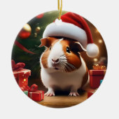 De kleine helper van de Kerstman: het kerstcavia Keramisch Ornament (Voorkant)