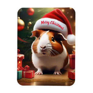 De kleine helper van de Kerstman: het kerstcavia Magneet