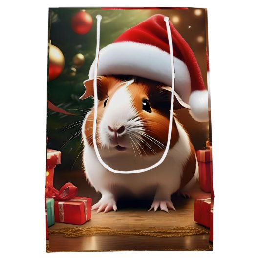 De kleine helper van de Kerstman: het kerstcavia Medium Cadeauzakje (Achterkant)