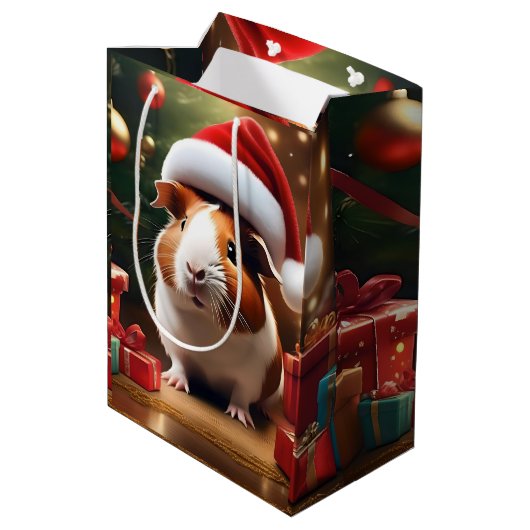 De kleine helper van de Kerstman: het kerstcavia Medium Cadeauzakje (Achterkant Gekanteld)