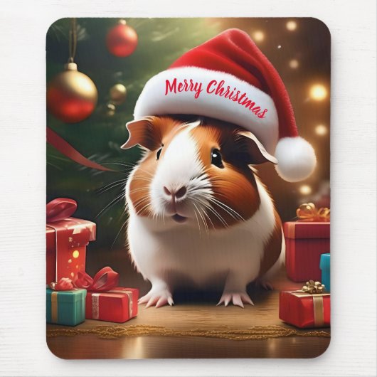 De kleine helper van de Kerstman: het kerstcavia Muismat (Voorkant)
