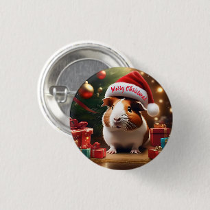 De kleine helper van de Kerstman: het kerstcavia Ronde Button 3,2 Cm