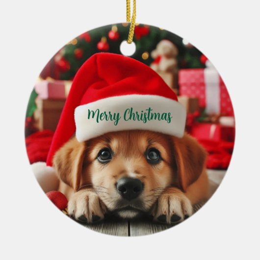 De kleine helper van de Kerstman Keramisch Ornament (Voorkant)