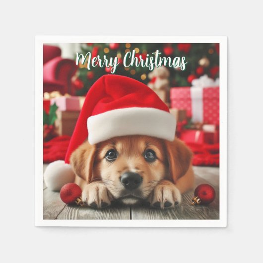 De kleine helper van de Kerstman Servet (Voorkant)